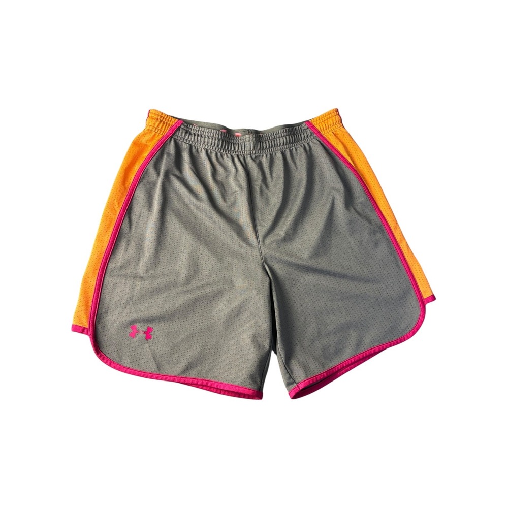 Under Armour Loose Heatgear Gray Pink Orange Athletic Shorts Women's Small
